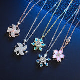 S925 Silver Rotating Ring Necklace Set