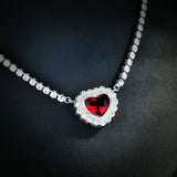 High Carbon Diamond Heart Necklace