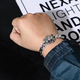 Tiger Head S925 Sterling Silver Domineering Tiger Zodiac Bracelet