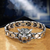 Tiger Head S925 Sterling Silver Domineering Tiger Zodiac Bracelet