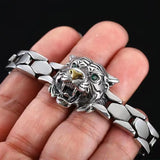Tiger Head S925 Sterling Silver Domineering Tiger Zodiac Bracelet