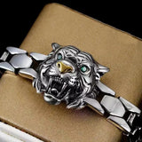 Tiger Head S925 Sterling Silver Domineering Tiger Zodiac Bracelet