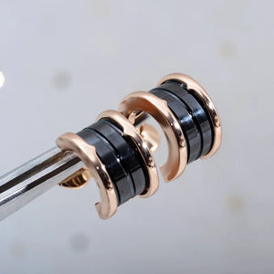 Titanium Steel & Ceramic Classic Earrings High Jewelry