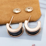 Titanium Steel & Ceramic Classic Earrings High Jewelry