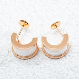 Titanium Steel & Ceramic Classic Earrings High Jewelry