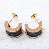 Titanium Steel & Ceramic Classic Earrings High Jewelry