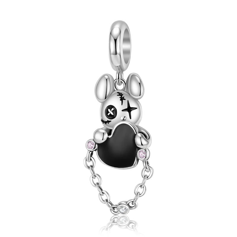 Violent Doll Bear Pendant S925 Silver Bracelet Pendant