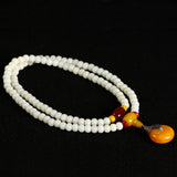 Jade Buddhi 108 Prayer Beads Charm Necklace for Women
