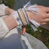 Tassel Multi-layer Ladies Bracelet Magnetic Buckle Woven Party Jewelry