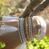 Tassel Multi-layer Ladies Bracelet Magnetic Buckle Woven Party Jewelry