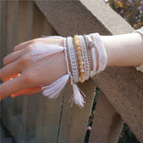 Tassel Multi-layer Ladies Bracelet Magnetic Buckle Woven Party Jewelry