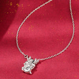 Zodiac Cow Necklace 925 Silver Zircon Chain Women Jewelry