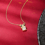 Zodiac Cow Necklace 925 Silver Zircon Chain Women Jewelry