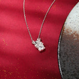Zodiac Cow Necklace 925 Silver Zircon Chain Women Jewelry