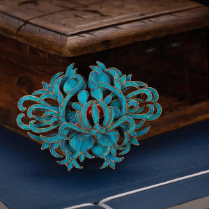 Chinese Retro Palace Style Filigree Brooch Neutral Men Women Jewelry