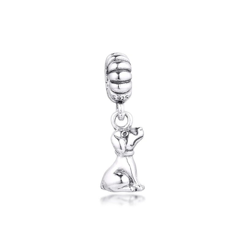 925 Sterling Silver Dog Charm Bead for DIY Bracelets