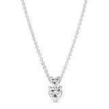 Double Heart Pendant Collier Necklace 925 Sterling Silver