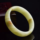 Hand Carved Cyan Jade Bracelet - Eco Friendly Wood Grain Jewelry