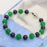 Green Jade & Pearl Bracelet 7.5inch B2752