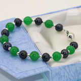 Green Jade & Pearl Bracelet 7.5inch B2752