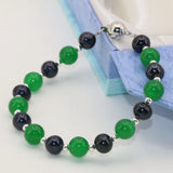 Green Jade & Pearl Bracelet 7.5inch B2752