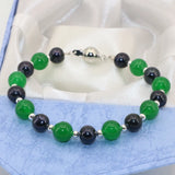 Green Jade & Pearl Bracelet 7.5inch B2752