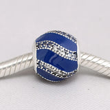 Enamel Ball & Crystal Beads 925 Silver Charm Bracelet Bangle DIY