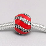 Enamel Ball & Crystal Beads 925 Silver Charm Bracelet Bangle DIY