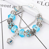 Enamel Classic Wreath Bracelet with Crystal Beads Charm Bangle