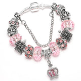 Enamel Classic Wreath Bracelet with Crystal Beads Charm Bangle