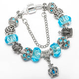 Enamel Classic Wreath Bracelet with Crystal Beads Charm Bangle
