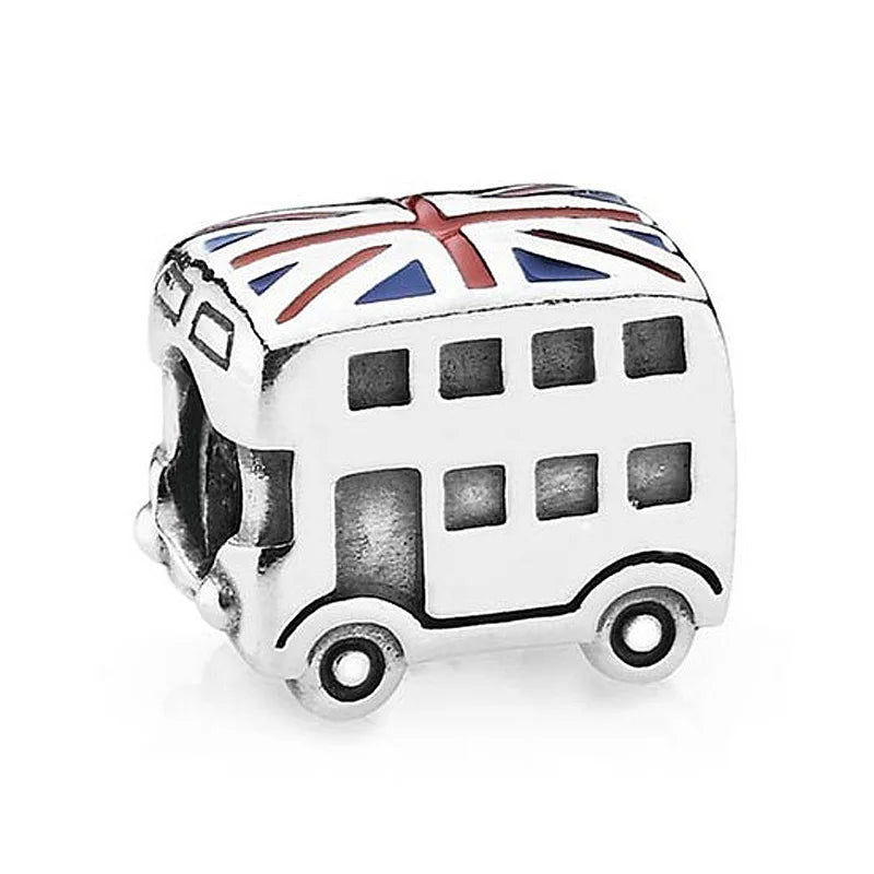 Enamel London Double Decker Bus Lucky Elephant Bead Charms
