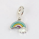 Enamel Rainbow Of Love Heart Life Pendant Beads For 925 Sterling Silver Bracelet