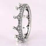 Enchanted Crown Crystal Rings 925 Sterling Silver Wedding Party Gift Europe