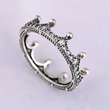 Enchanted Crown Crystal Rings 925 Sterling Silver Wedding Party Gift Europe