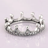 Enchanted Crown Crystal Rings 925 Sterling Silver Wedding Party Gift Europe