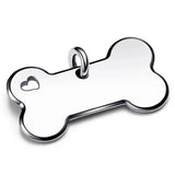 Heart Dog Bone Pet Collar Tag Pendant Beads 925 Sterling Silver Charm