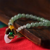Green Aventurine Circle Bead Bracelet Yellow Green Agate Women Bracelet