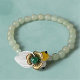 Green Aventurine Circle Bead Bracelet Yellow Green Agate Women Bracelet