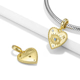 European Devil's Eye Heart Sterling Silver Pendant Bracelet