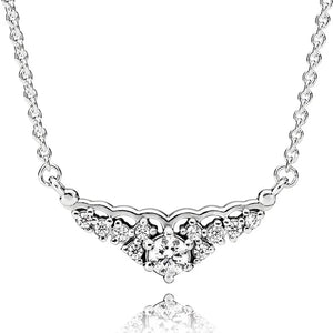 Fairytale Tiara & Crystal Chain Necklace for 925 Silver Charm Bracelet