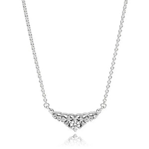 Crystal Fairytale Tiara Necklace 925 Sterling Silver Charm Jewelry