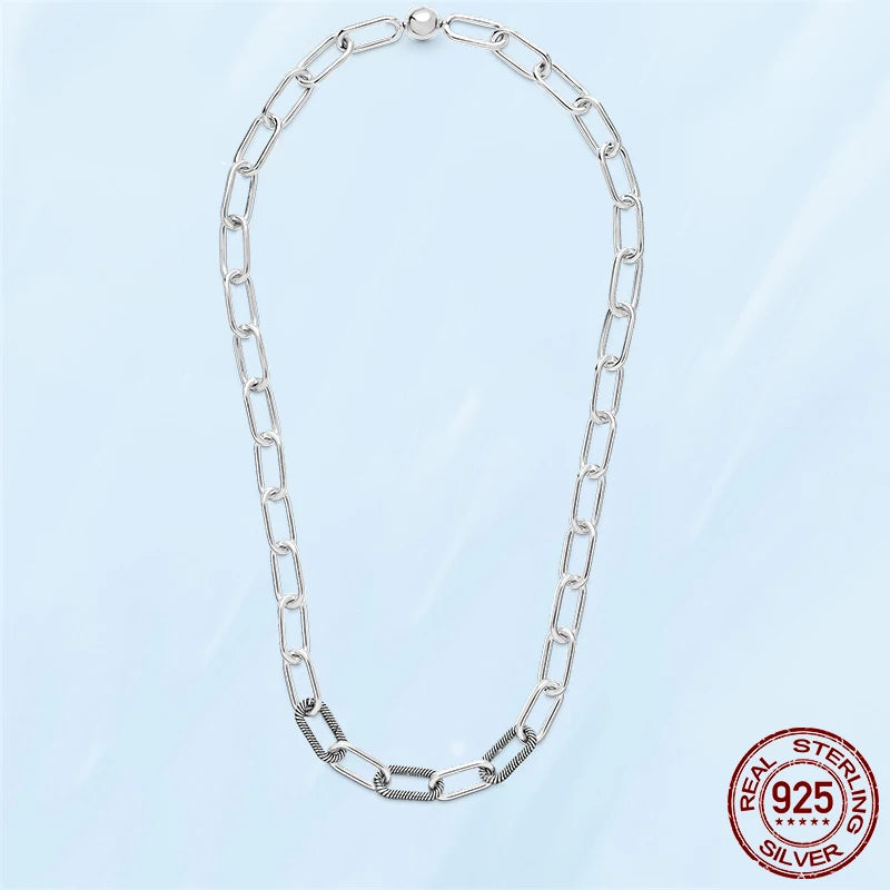 Silver Chunky Infinity Knot Chain Necklace Womens Party Wedding Gift
