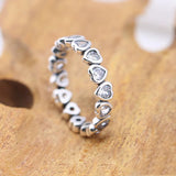 Forever More Love Heart Crystal Rings 925 Sterling Silver Wedding Party Gift