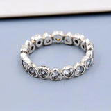 Forever More Love Heart Crystal Rings 925 Sterling Silver Wedding Party Gift