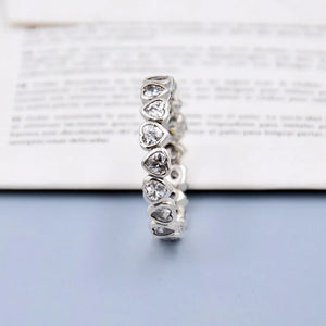 Forever More Love Heart Crystal Rings 925 Sterling Silver Wedding Party Gift