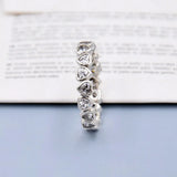Forever More Love Heart Crystal Rings 925 Sterling Silver Wedding Party Gift