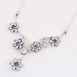 Forget-me-not Crystal Necklace 925 Sterling Silver Women Wedding Gift