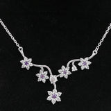 Forget-me-not Crystal Necklace 925 Sterling Silver Women Wedding Gift