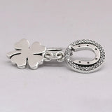 Four-leaf Clover & Horseshoe Lucky Pendant Bead 925 Sterling Silver Charm